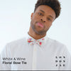 White & Wine Floral Bow Tie