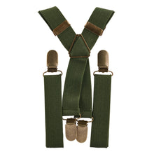  Olive Green Elastic Suspenders