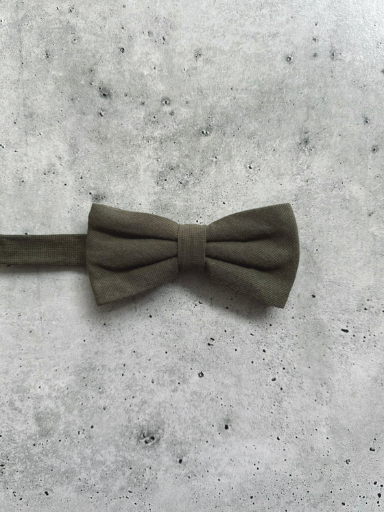 Olive Green Cotton Bow Tie