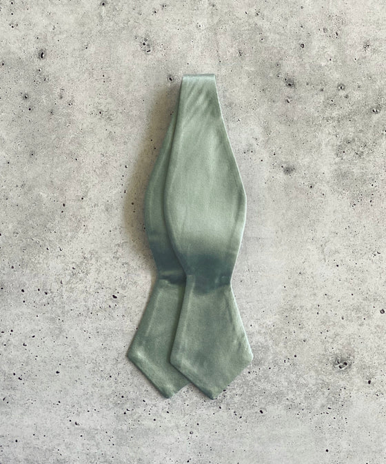 Dusty Sage Silk Self Tie Bow Tie