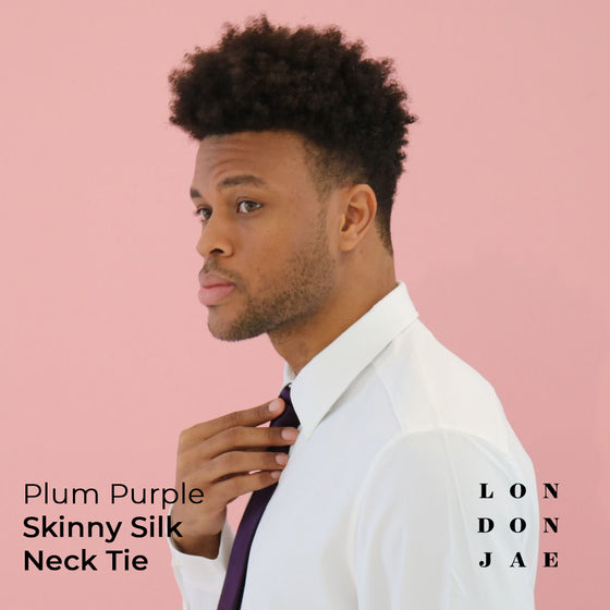 Plum Purple Skinny Silk Neck Tie