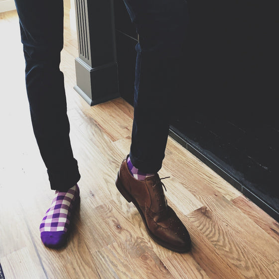 Purple Gingham Socks