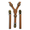 Caramel Faux Leather Suspenders