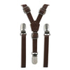 Coffee Brown Faux Leather Suspenders