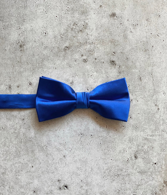 Horizon Blue Satin Silk Bow Tie