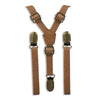 Skinny Vintage Tan Suspenders with Vintage Center Wine Bow