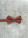 Desert Coral Linen Pre-Tied Bow Tie