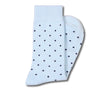 Light Blue Socks with Navy Polka Dots