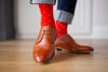 Red With Orange And Red Sock