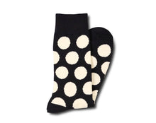  Black Socks with Large White Polka Dots