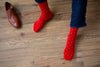 Red With Orange And Red Sock