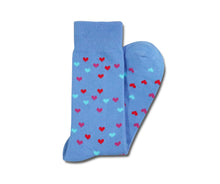  Light Blue Sock with Hearts