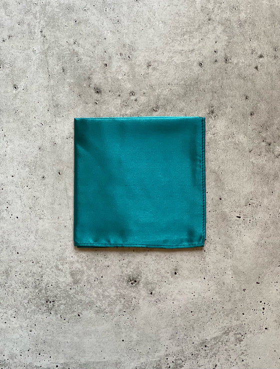 Teal Silk Pocket Square