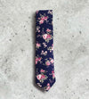 Navy and Pink Floral Neck Tie
