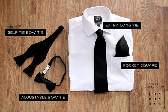 Navy Blue Silk Pre-Tied Bow Tie