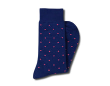  Navy with Pink Dots Socks