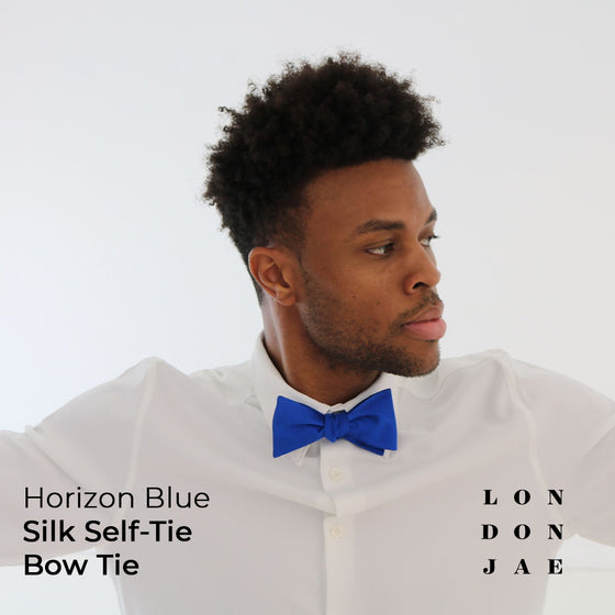 Horizon Blue Silk Self-Tie Bow Tie