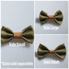 Olive Green Bow Tie with Vintage Tan Brown Faux Leather Suspenders