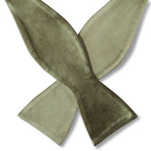  Boho Olive Green Silk Self-Tie Bow Tie