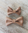 Butterscotch Faux Leather Bow Tie