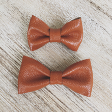  Caramel Leather Bow Tie
