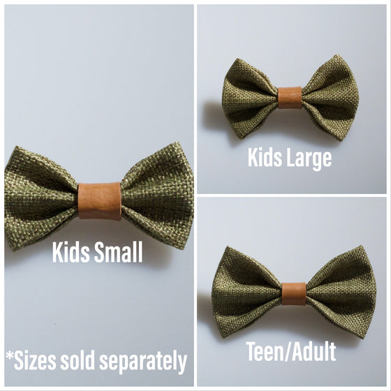 Olive Bow Tie with Vintage Tan Center #4
