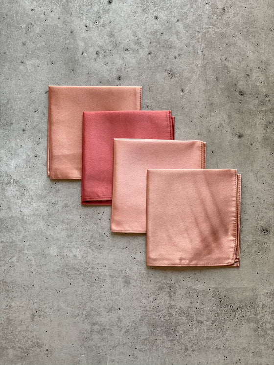 Dusty Coral Silk Pocket Square