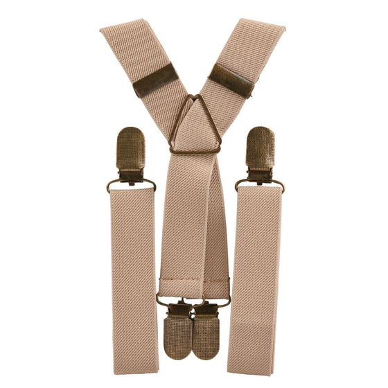 Khaki Elastic Suspenders