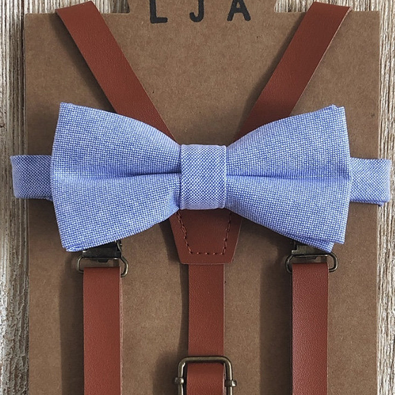 Light Blue Cotton Bow Tie