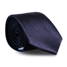  Midnight Black Skinny Silk Neck Tie
