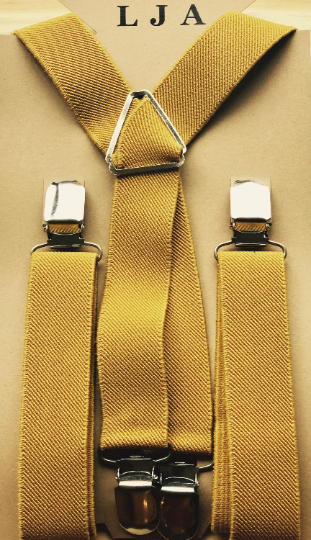Mustard Elastic Suspenders