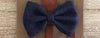 Navy Burlap Bow Tie
