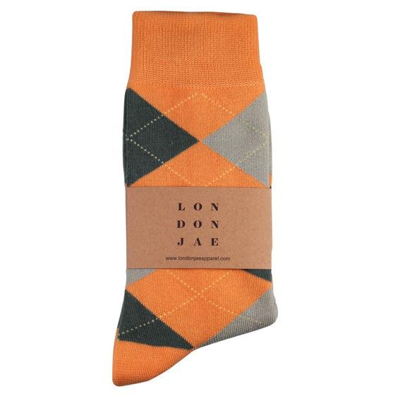 Orange Argyle Socks