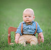 Olive Green Bow Tie with Vintage Tan Brown Faux Leather Suspenders