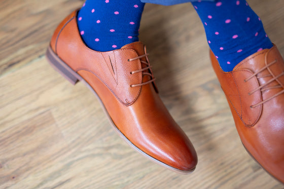 Navy with Pink Dots Socks