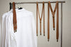 Light Brown Suspenders & Desert Coral Bow Tie Set