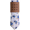 White and Blue Floral Neck Tie