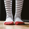 White with Black Stripes Socks
