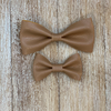 Butterscotch Faux Leather Bow Tie