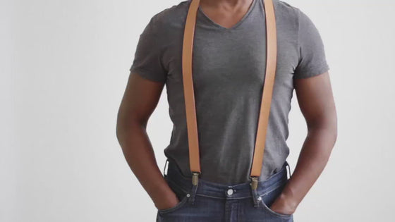 Charcoal Grey Elastic Suspenders