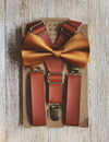 Rust Bow Tie with Cognac Suspender Set