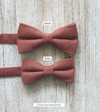 Desert Coral Bow Tie with Weathered Coffee Suspender Set