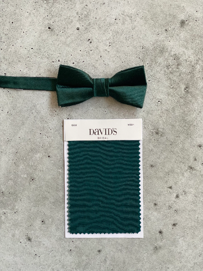 Gem Emerald Green Satin Silk Bow Tie