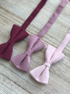 Wine Cotton Linen Pre-Tied Bow Tie