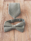 Caramel Brown Suspenders with Dusty Sage Bow Tie Set