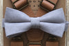 Light Brown Suspenders with Light Grey Cotton Bow Tie Set