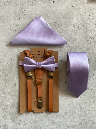 Iris Lavender Purple Pre-Tied Bow Tie