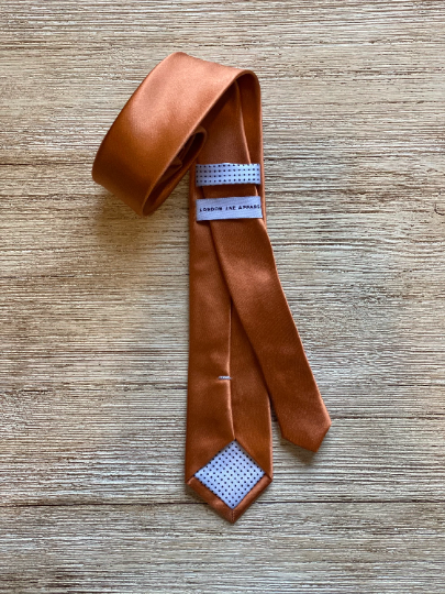 Sunset Burnt Orange Bow Tie with Cognac Suspender Set
