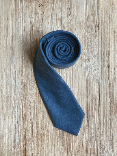 Steel Blue Bow Tie with Caramel Suspender Set