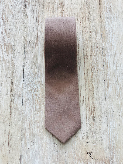 Taupe Cotton Bow Tie with Caramel Suspender Set